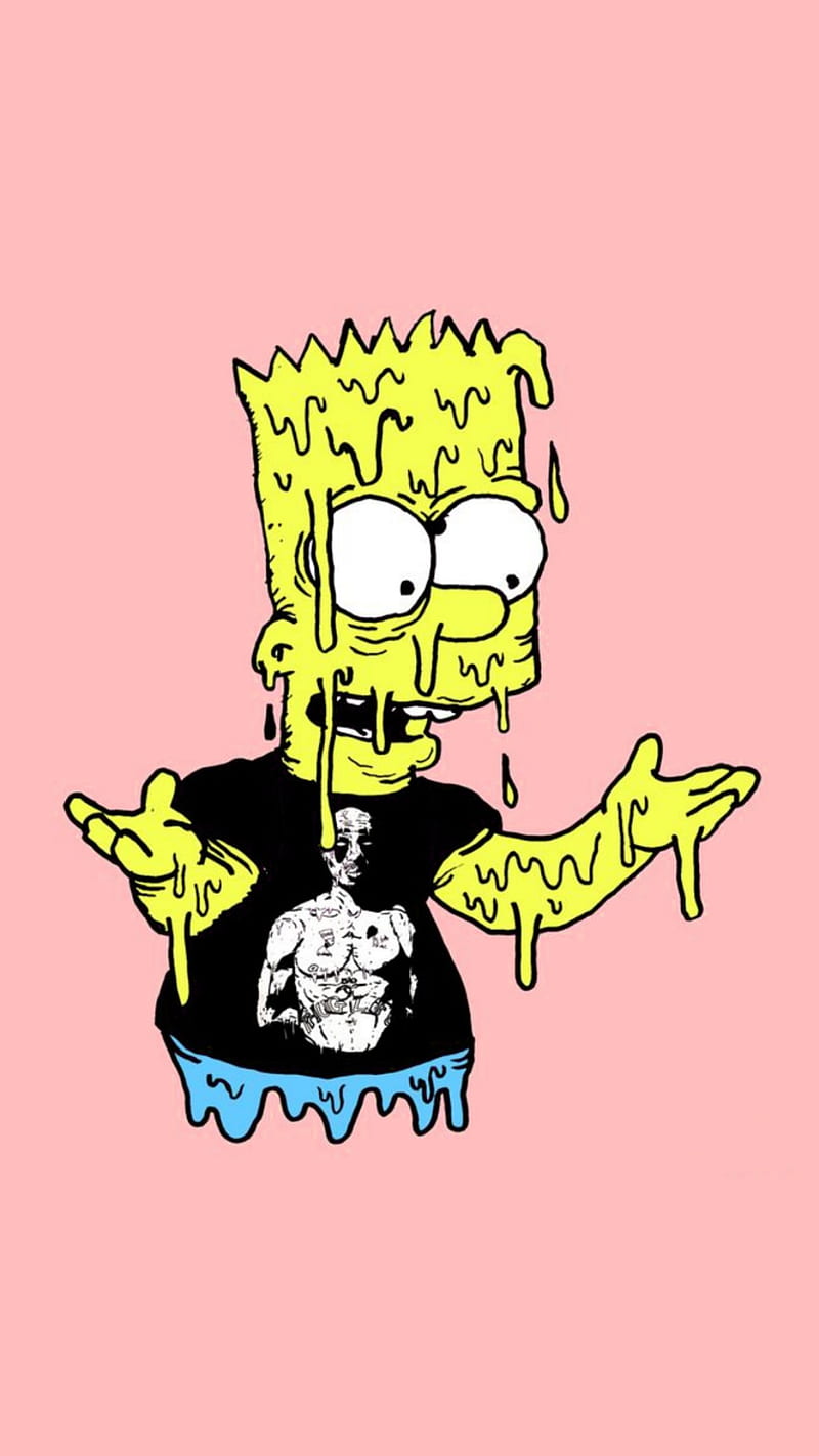 Slimy Bart, simpsons, desenho, HD phone wallpaper