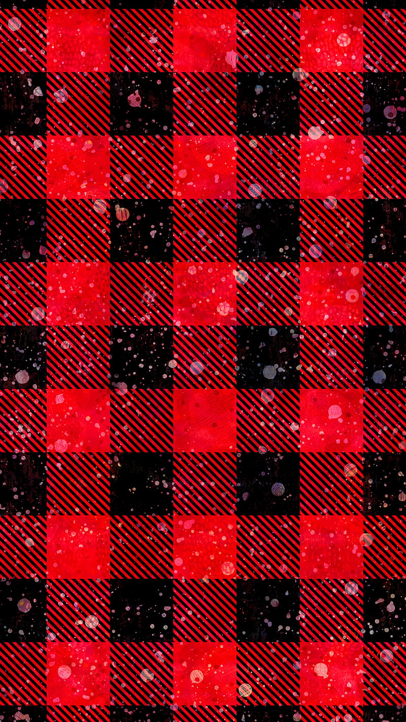 Red Plaid Xmas Fabric, Wallpaper and Home Decor