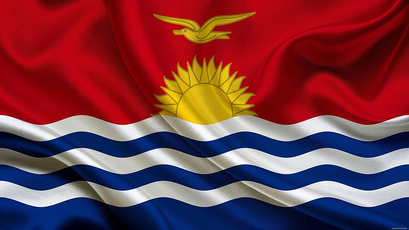 Kiribati National Flag, Saffron Flag, HD wallpaper