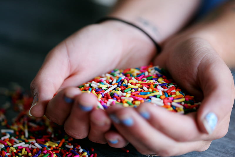 Person Holding Full of Sprinkles, HD wallpaper
