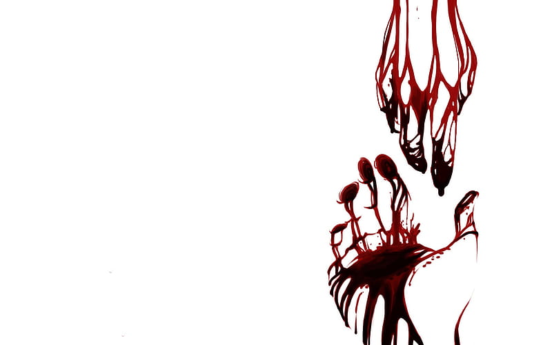 blood hands, red, abstract, fingers, blood, hands, nice, cool, hand, awesome, simple, white, HD wallpaper