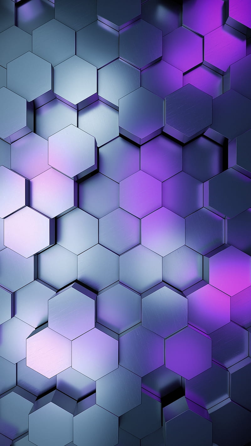 hexagon , abstract, violet, HD phone wallpaper