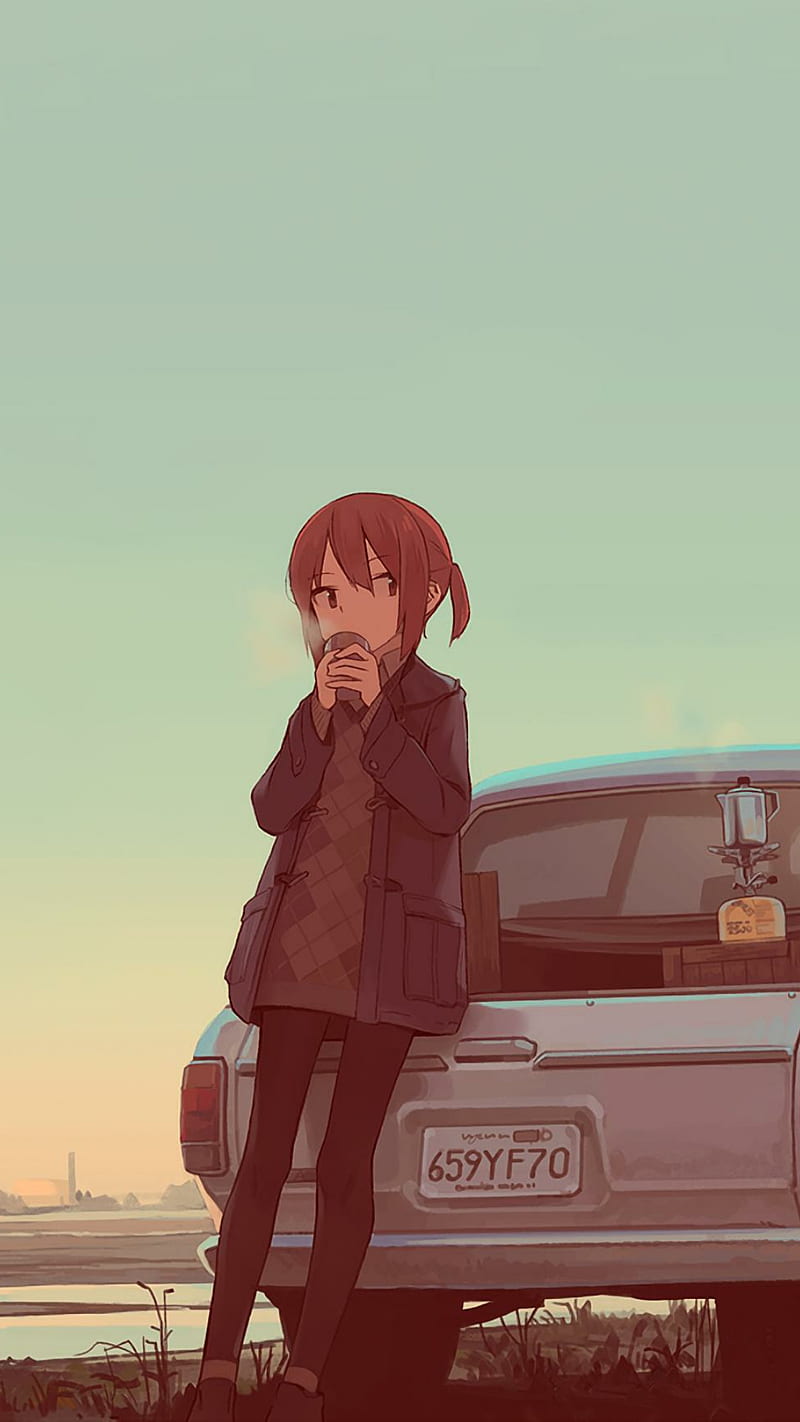 Anime Girl, car, HD phone wallpaper | Peakpx