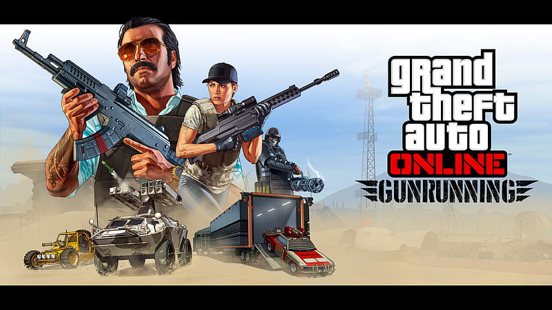 Grand Theft Auto Line Gunrunning, gta-5, games, logo, xbox-games, ps-games, pc-games, HD wallpaper