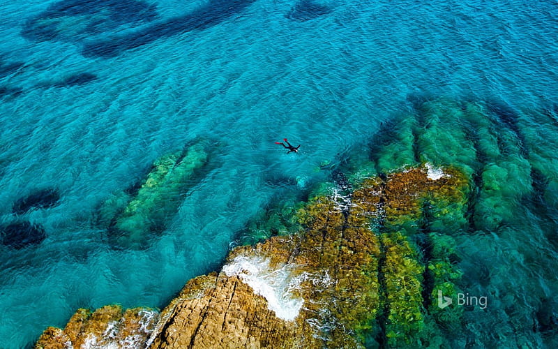A snorkeller in the Mediterranean Sea at Cabo de Gata-Níjar Natural Park in Spain, snorkeller, Gata, Cabo, Nijar, National, Spain, A, Sea, De, the, at, Park, Mediterranean, In, HD wallpaper