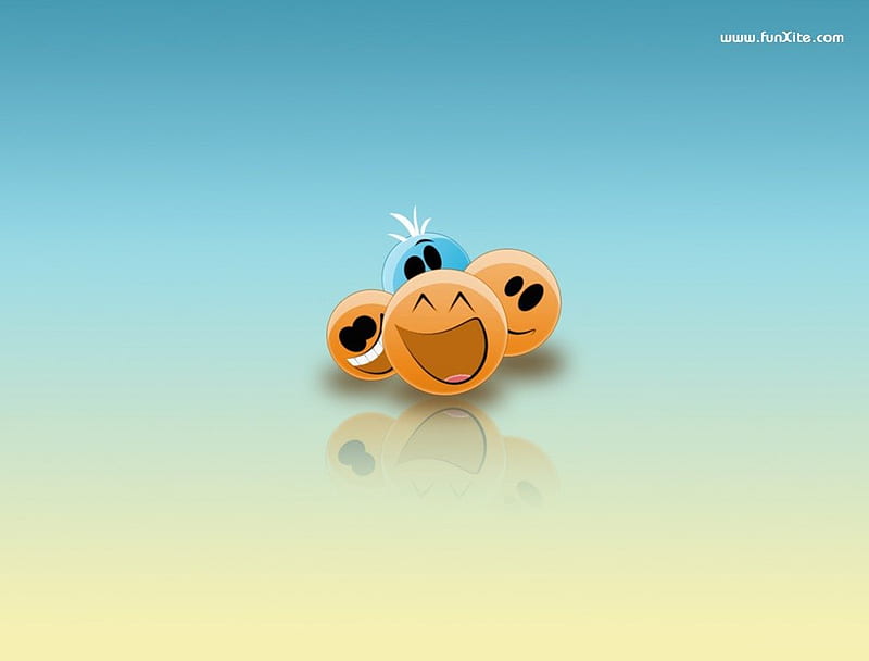 Cute Smileys, smilies, yellow, smile, happy, blue, HD wallpaper