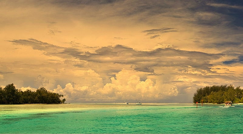 Wonderful View, nature, clouds, lake, ocean, HD wallpaper