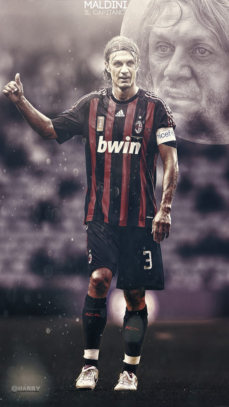 Paolo Maldini, ac milan, defender, italian, italy, serie a, HD phone wallpaper