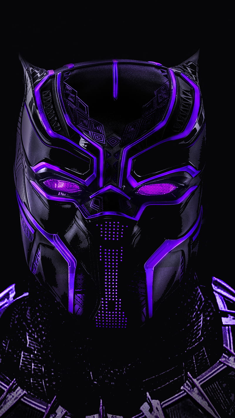 Black Panther, marvel, mcu, purple, HD phone wallpaper