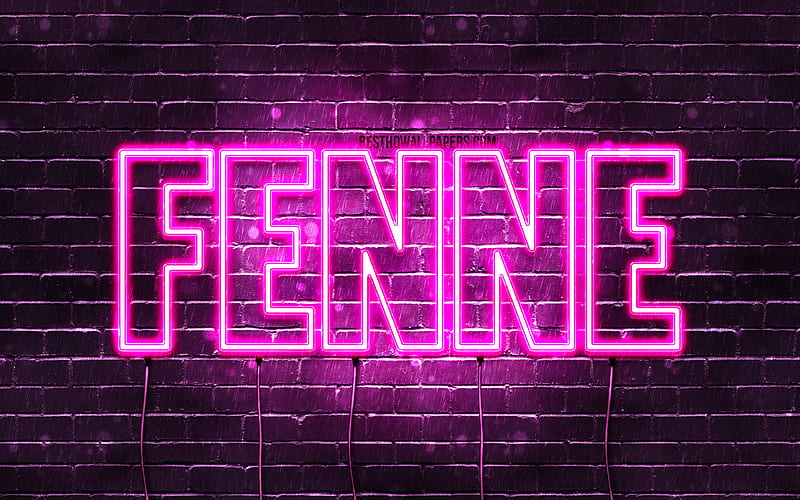 Fenne with names, female names, Fenne name, purple neon lights, Happy ...