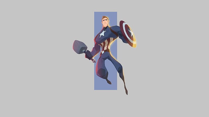 Captain America Minimal Art, captain-america, superheroes, artwork, artstation, HD wallpaper