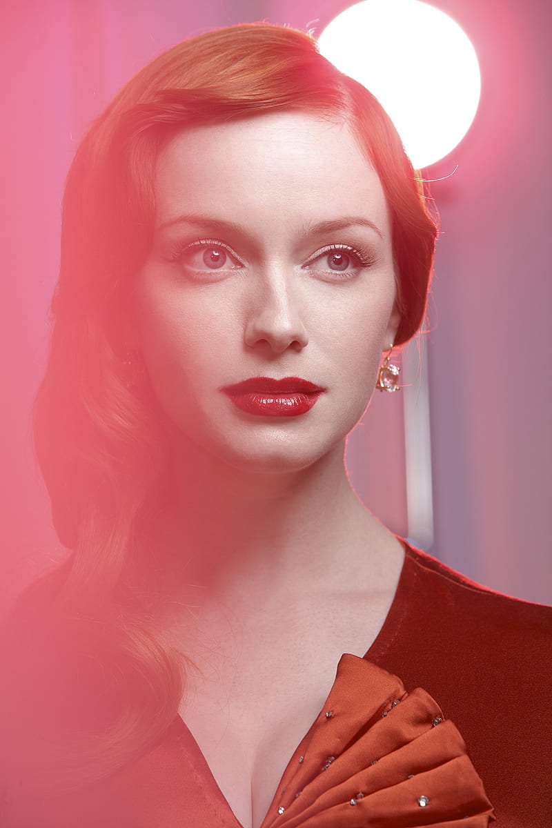 Christina Hendricks, women, redhead, actress, red, HD phone wallpaper
