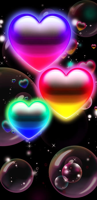 RainbowBubbleHearts, bubble, bubbles, colourful, girly, heart ...