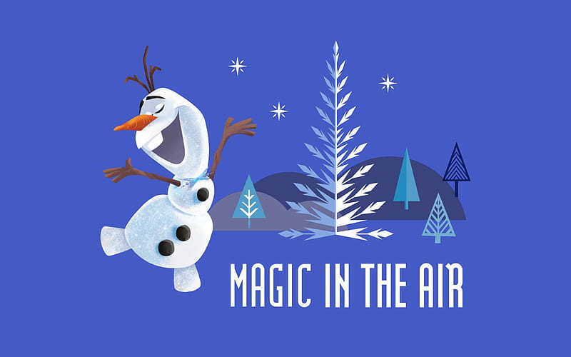 Olaf's Frozen Adventure (2017), poster, movie, snowman, iarna, winter, tree, olafs frozen adventure, white, blue, HD wallpaper