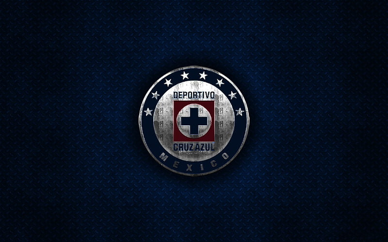 CD Cruz Azul, Mexican football club, blue metal texture, metal logo, emblem, Mexico City, Mexico, Liga MX, creative art, football, Cruz Azul FC, HD wallpaper