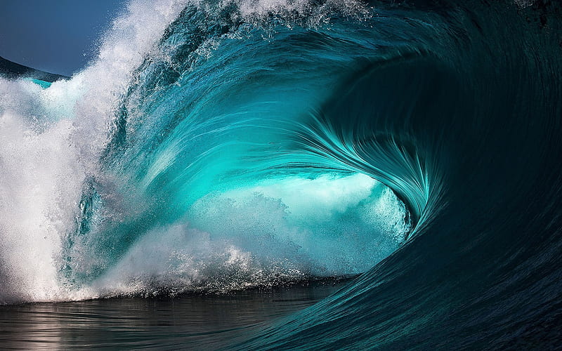 wave, tsunami, ocean, water power concepts, big wave, spray, HD wallpaper