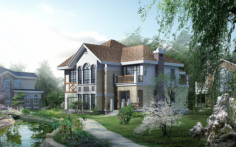 DREAM HOUSE, architecture, 3d, house, dream, HD wallpaper | Peakpx