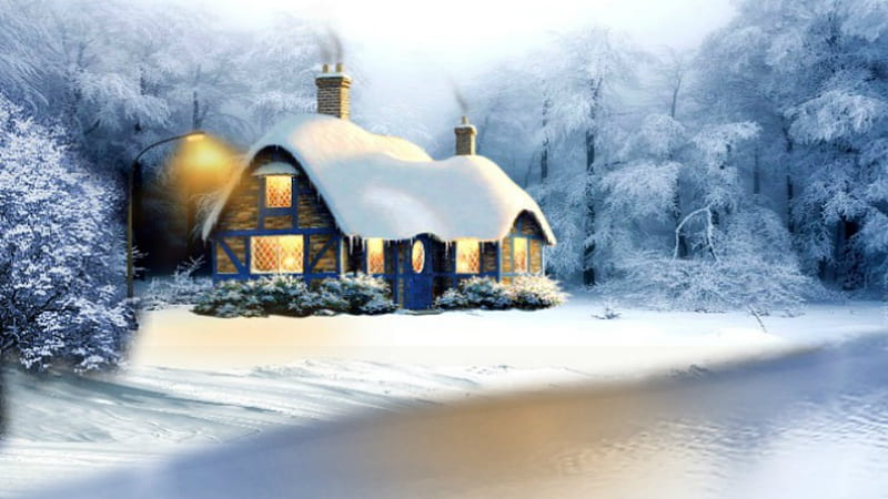 Winter Wonderland ~*~, snow, winter house, winter holidays, winter ...