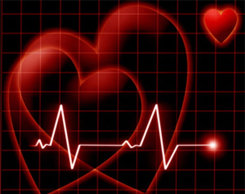 HEART BEAT, red, 3d, romance, love, beat, corazones, HD wallpaper