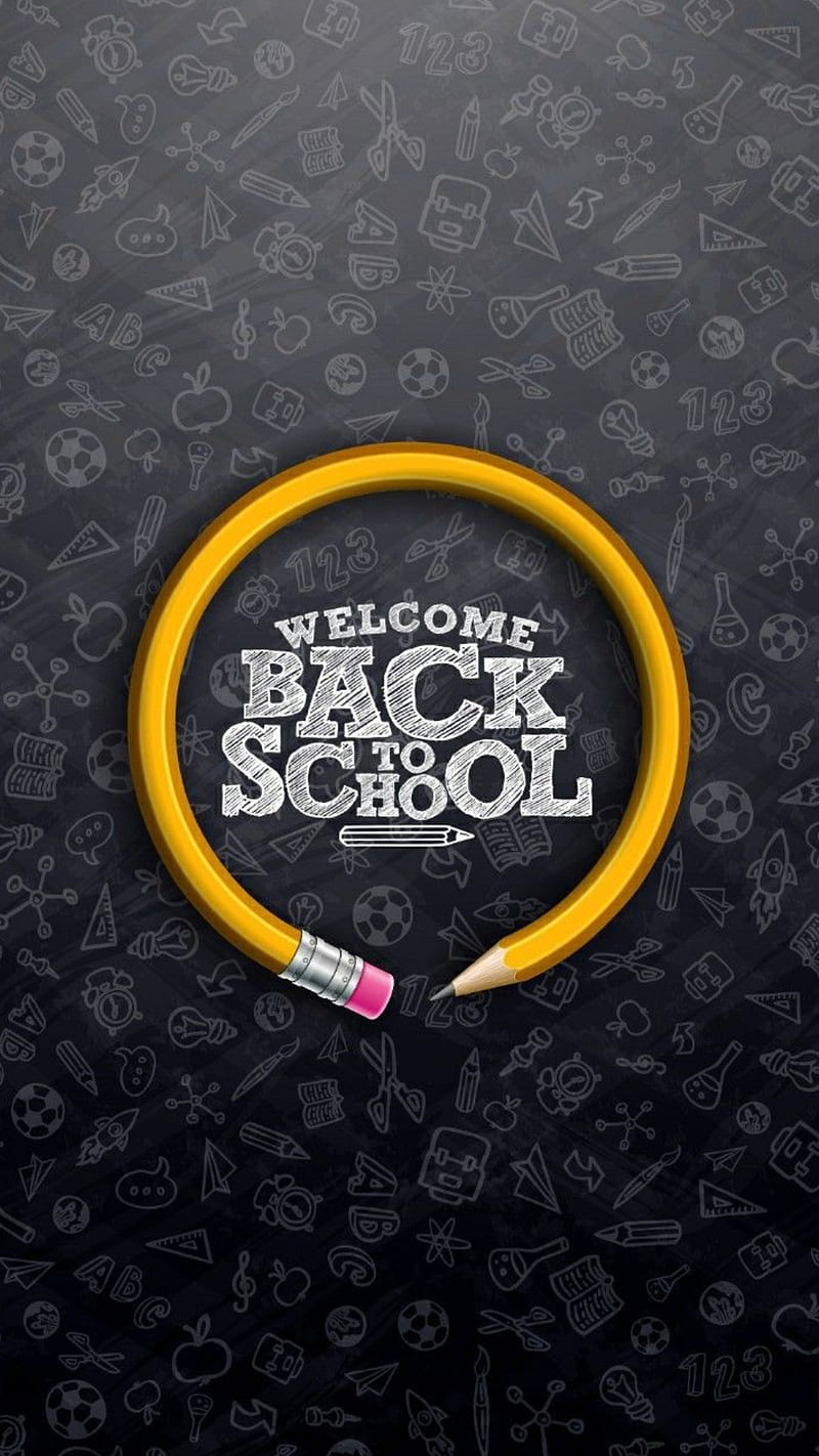 Back to school, circle, pencil, round, sayings, texture, HD phone wallpaper