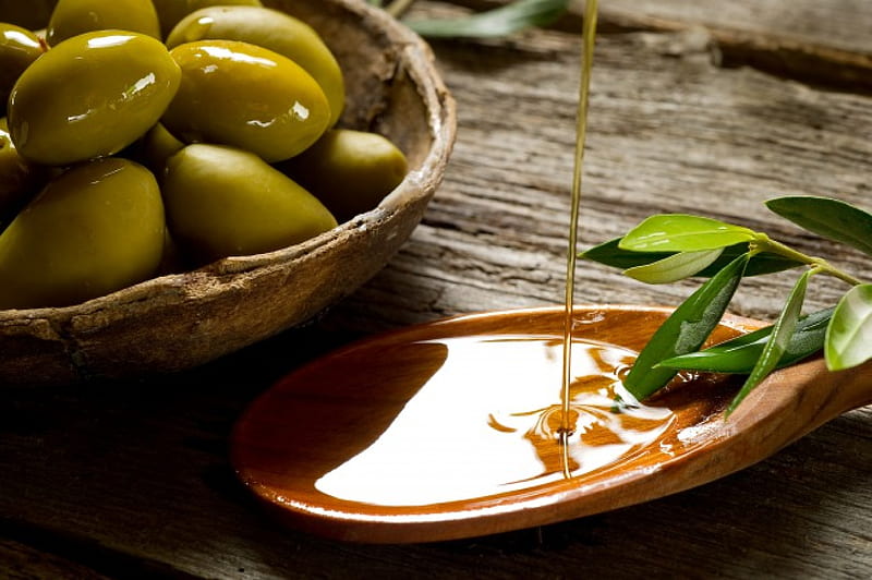 Greek Olive Oil, elia, oil, greek food, spatula, olives, mediterrenean, HD wallpaper