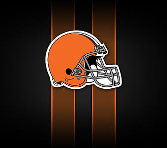 Cleveland Browns logo, grunge art, American football team, emblem, brown  background, HD wallpaper