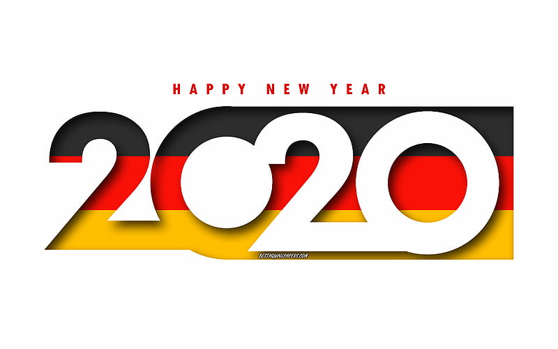 Germany 2020, Flag of Germany, white background, Happy New Year Germany, 3d art, 2020 concepts, Germany flag, 2020 New Year, 2020 Germany flag, German flag, HD wallpaper