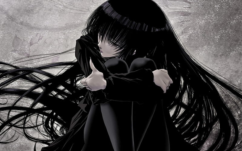 True Dark, girl, anime, dark, manga, magic, vampire, HD wallpaper