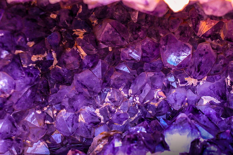 Crystal Gem, amethist, closeup, crystal, gemstone, jewel, macro, magic, purple, HD wallpaper