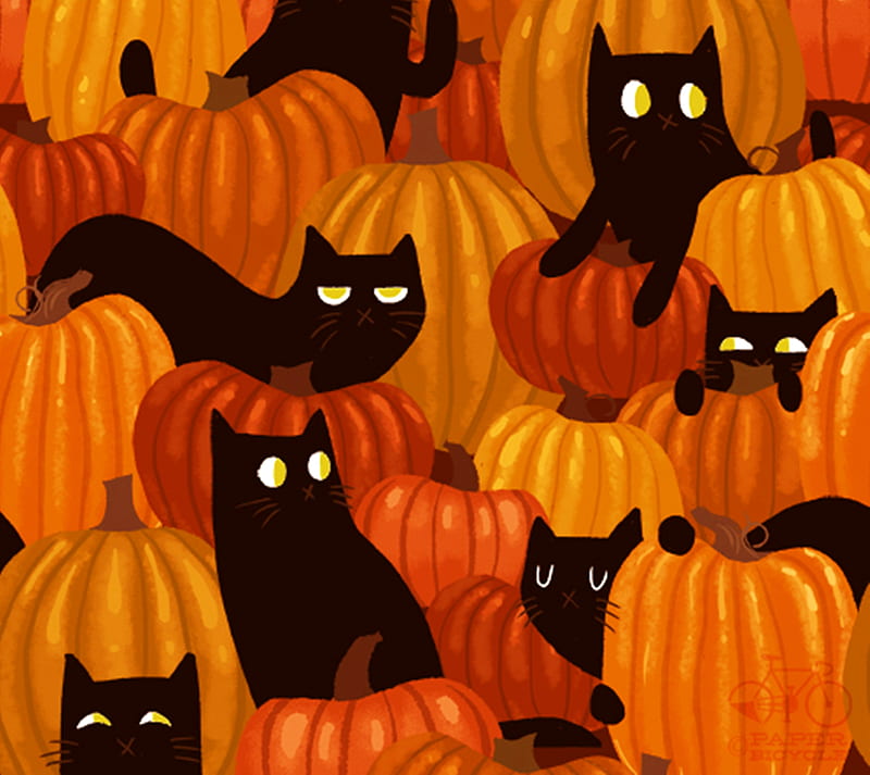Happy Halloween Wallpaper Black Cat And Witch Vector Illustration Royalty  Free SVG Cliparts Vectors And Stock Illustration Image 129401432