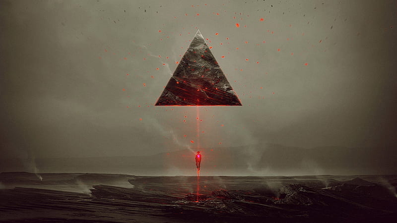 Beem Man Pyramid, pyramid, fantasy, abstract, chill, HD wallpaper