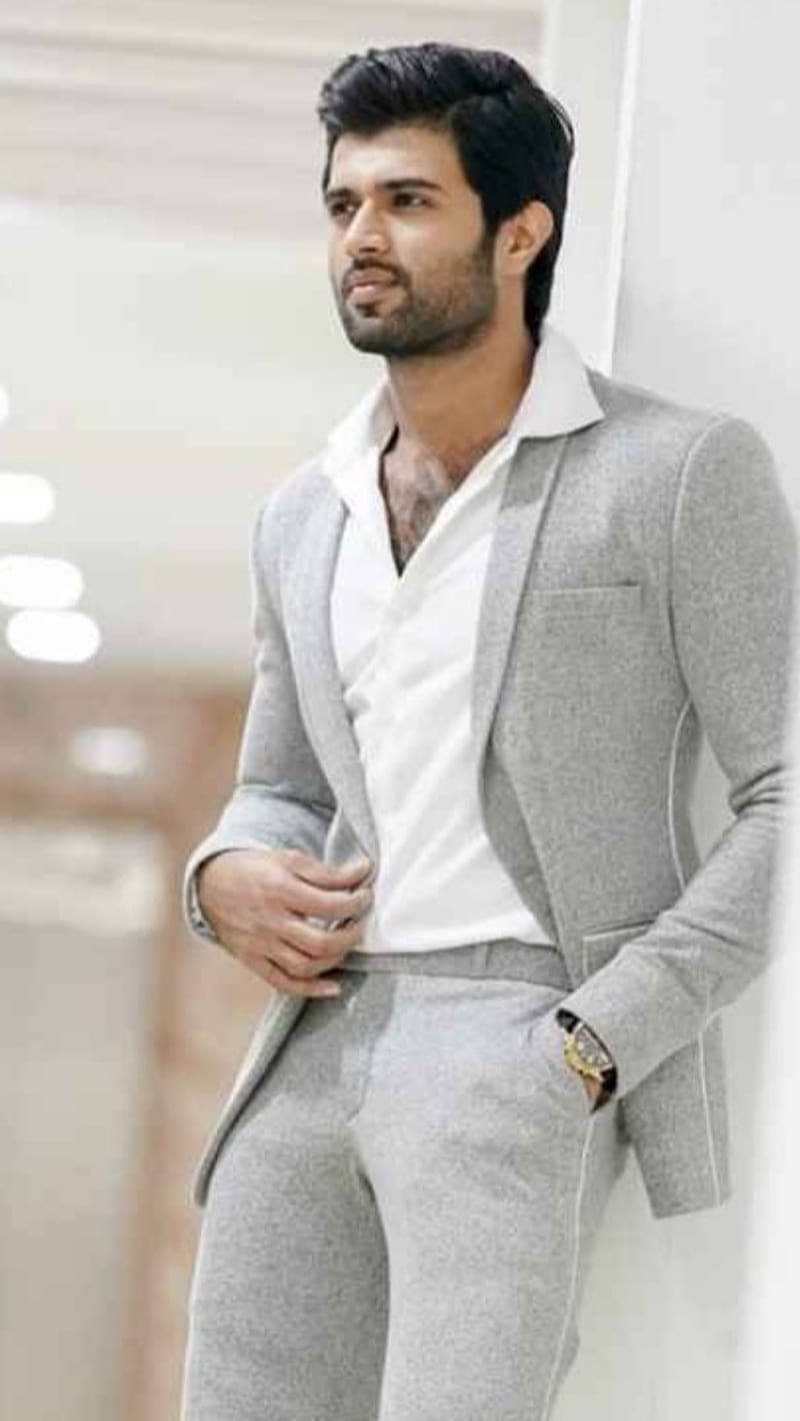 Vijay Devarakonda In Grey Blazzer, vijay devarakonda, grey suit, grey blazzer, HD phone wallpaper