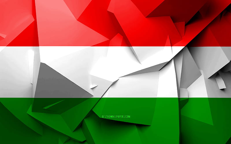 Flag of Hungary, geometric art, European countries, Hungarian flag, creative, Hungary, Europe, Hungary 3D flag, national symbols, HD wallpaper