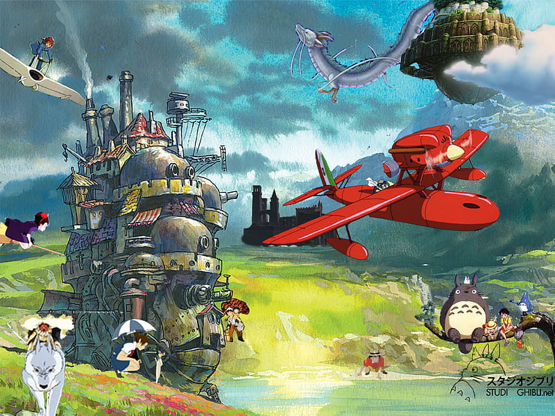 Ghibli, laputa, porco rosso, totoro, howls moving castle, dragon, kiki,  nausicaa, HD wallpaper | Peakpx