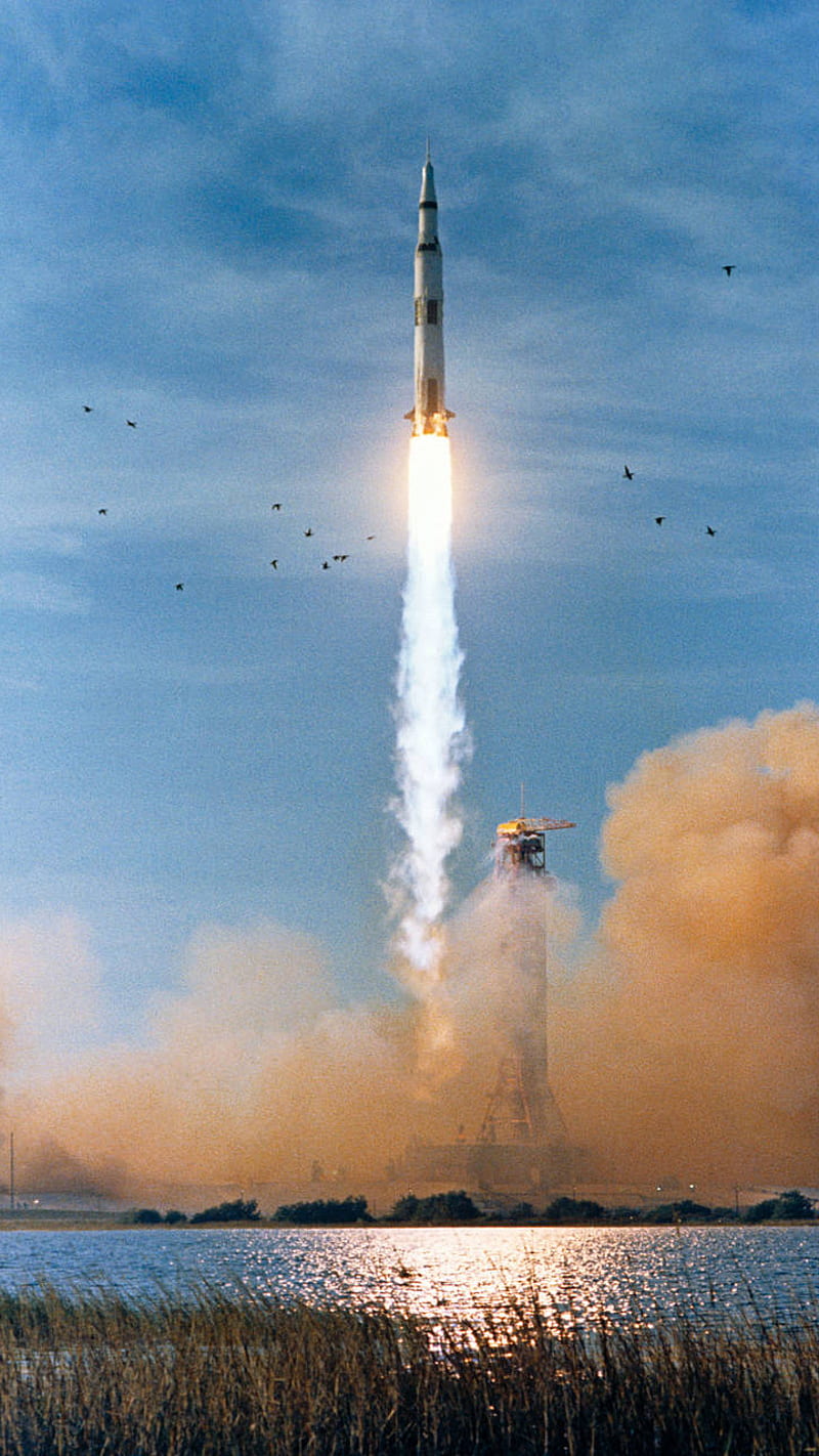 Apollo 8 Start, apollo, mission, space, nasa, background, science, technology, rocket, start, HD phone wallpaper