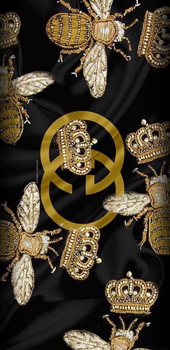 Gucci Silk, black, fabric, gold, gucci, pattern, silk, yellow, HD phone  wallpaper | Peakpx