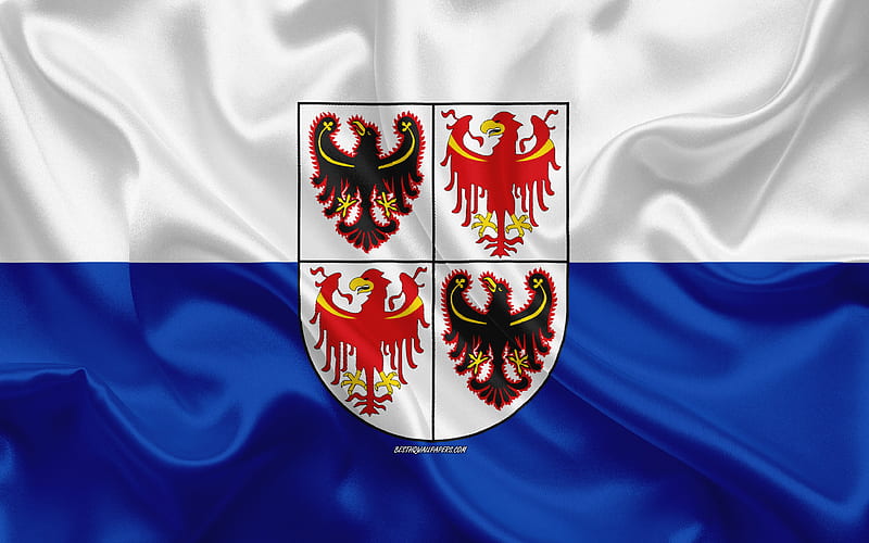 Flag of Trentino-South Tyrol silk texture, Trentino-South Tyrol, silk flag, Regions of Italy, Italian area flag, Trentino-South Tyrol flag, Italy, administrative area, HD wallpaper