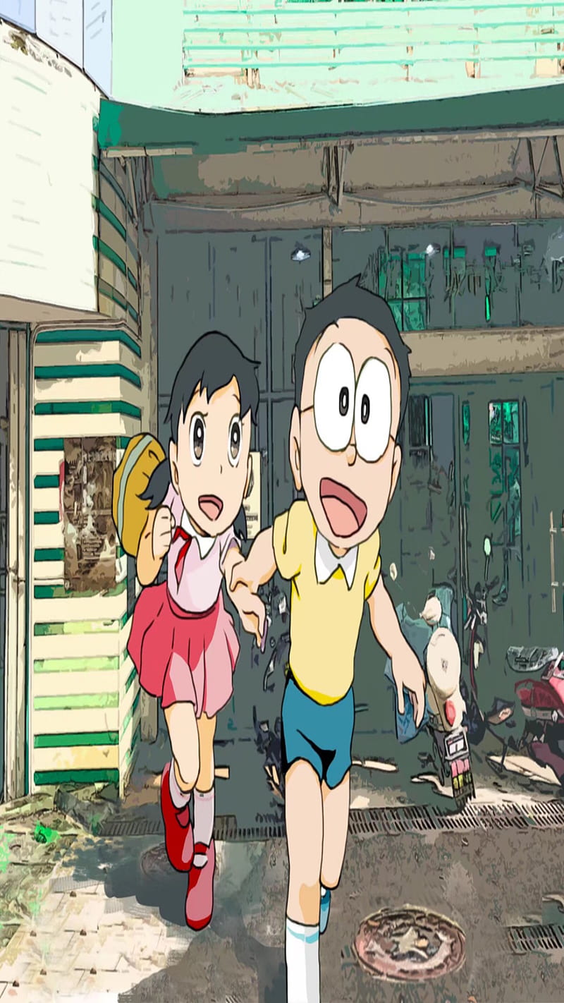Doraemon Nobita Shizuka Minamoto With Wings In Blue Sky Background Cartoon, HD  wallpaper | Peakpx