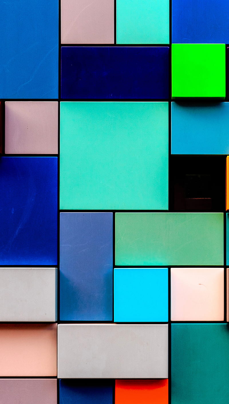 Textures, block, colorful, tiled, HD phone wallpaper