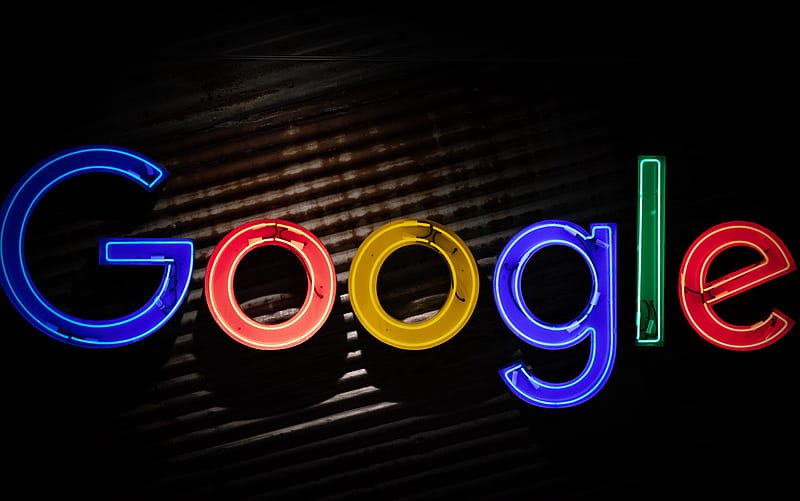 Google logo neon light signage, HD wallpaper
