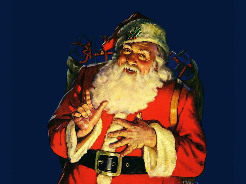 Vintage Santa Claus, santa, holiday, christmas, xmas, HD wallpaper