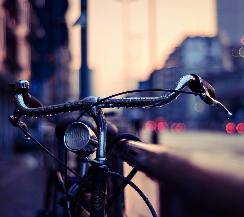 Bike Drops, bike, city, drops, rain, HD wallpaper