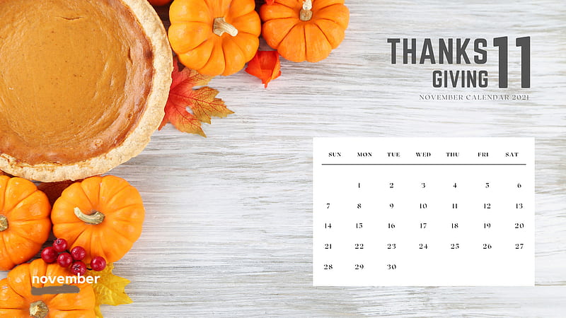 Pumpkins Autumn Leaves Thanksgiving 2021 November Calendar November, HD wallpaper