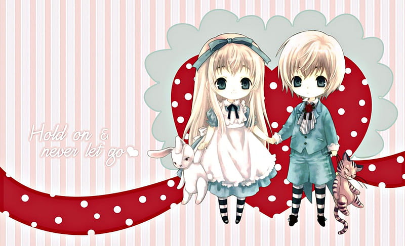 Stay Close, cute, anime kids, hope, lil kids, anime, love, heart, adorable, HD wallpaper
