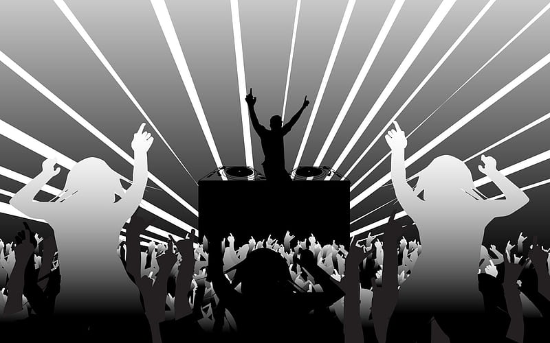 We are the crowd, black and white, music, dancer, dj, HD wallpaper | Peakpx