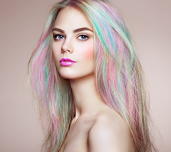 Girl with colorful hair, Girl, Model, Fashion, Beauty, HD wallpaper | Peakpx