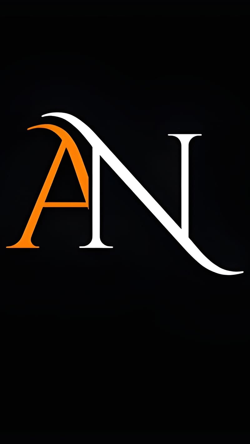 A N Name, orange a, letter a n, HD phone wallpaper