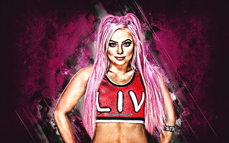 Liv Morgan, WWE, Gionna Jene Daddio, American wrestler, portrait, pink stone background, creative art, HD wallpaper