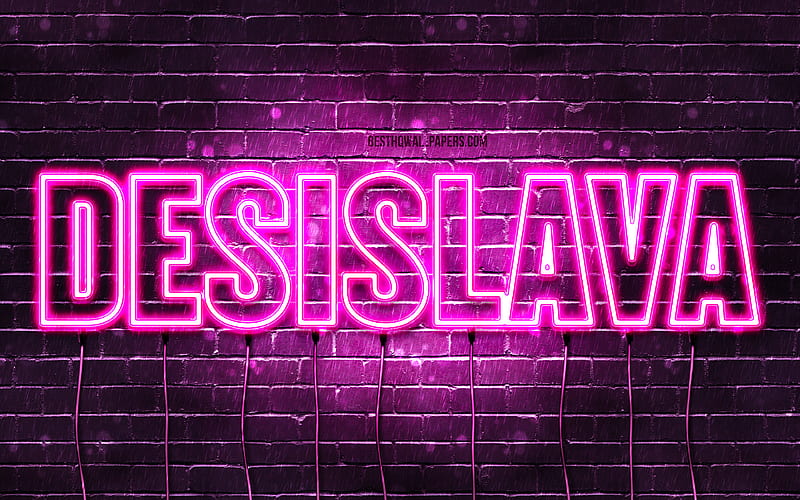 Desislava with names, female names, Desislava name, purple neon lights,  Happy Birtay Desislava, HD wallpaper | Peakpx