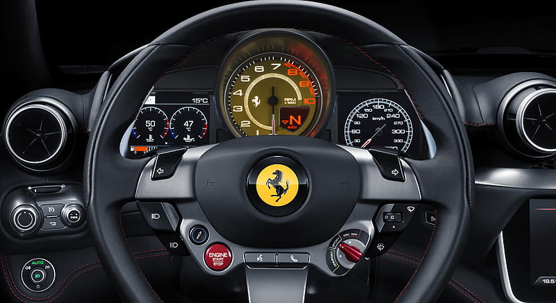 2018 Ferrari Portofino - Interior, Steering Wheel , car, HD wallpaper